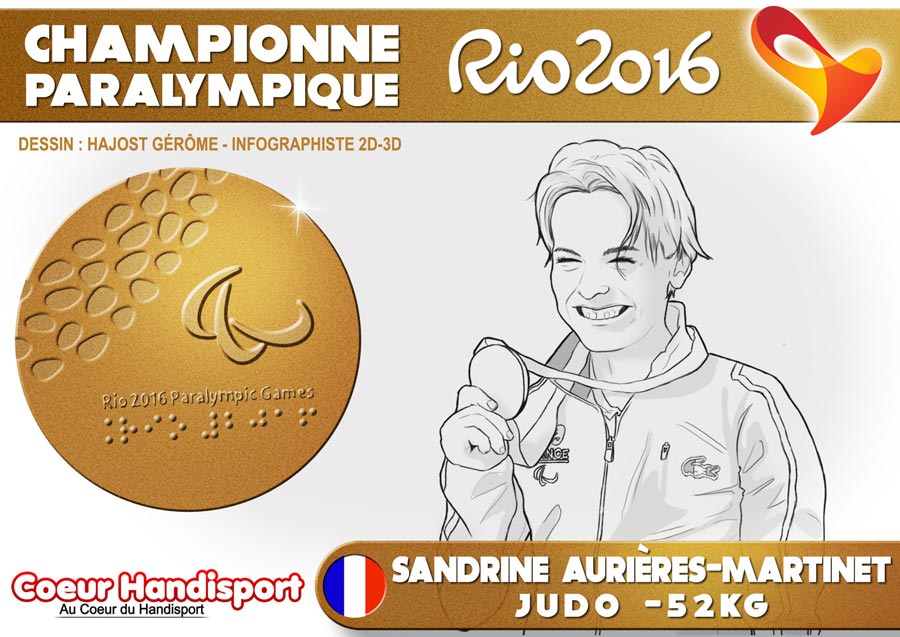 illustration médaillé or jeux paralympiques Rio 2016