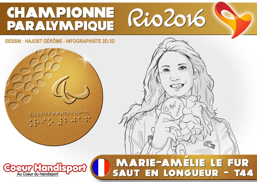 illustration médaillé or jeux paralympiques Rio 2016