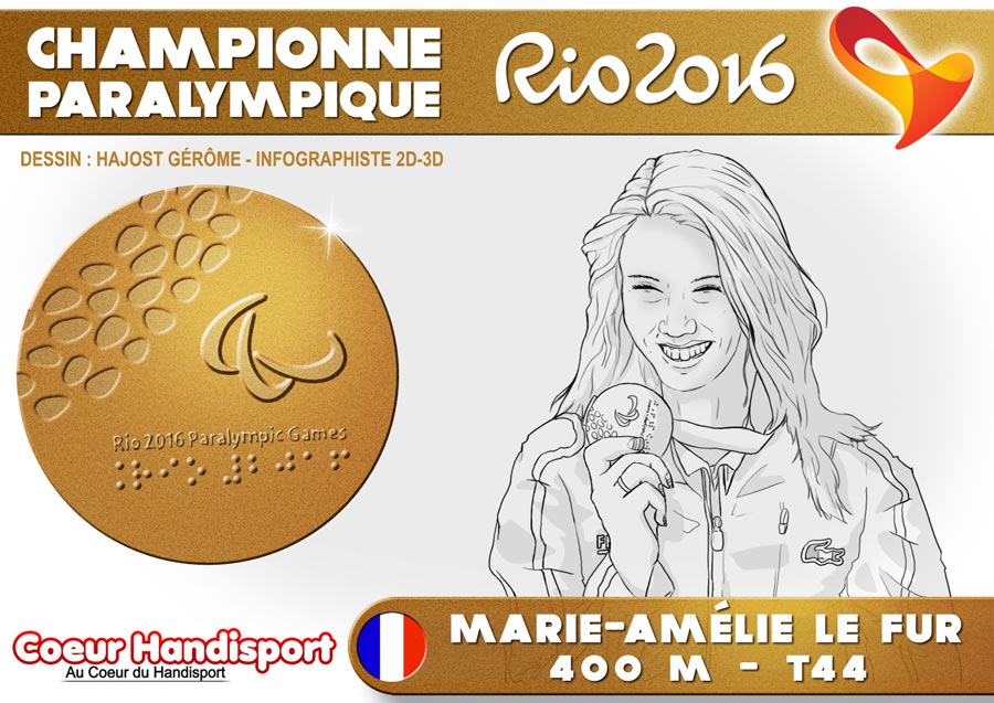 illustration médaillé or jeux paralympiques Rio 2016