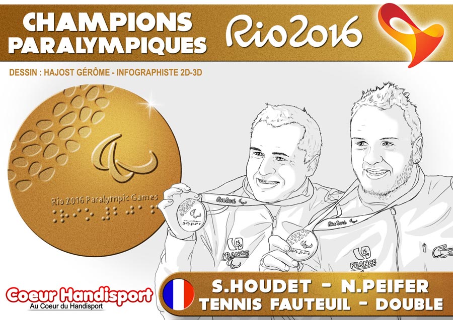 illustration médaillé or jeux paralympiques Rio 2016