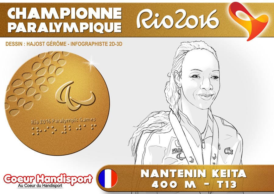 illustration médaillé or jeux paralympiques Rio 2016
