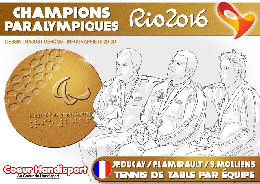 illustration médaillé or jeux paralympiques Rio 2016